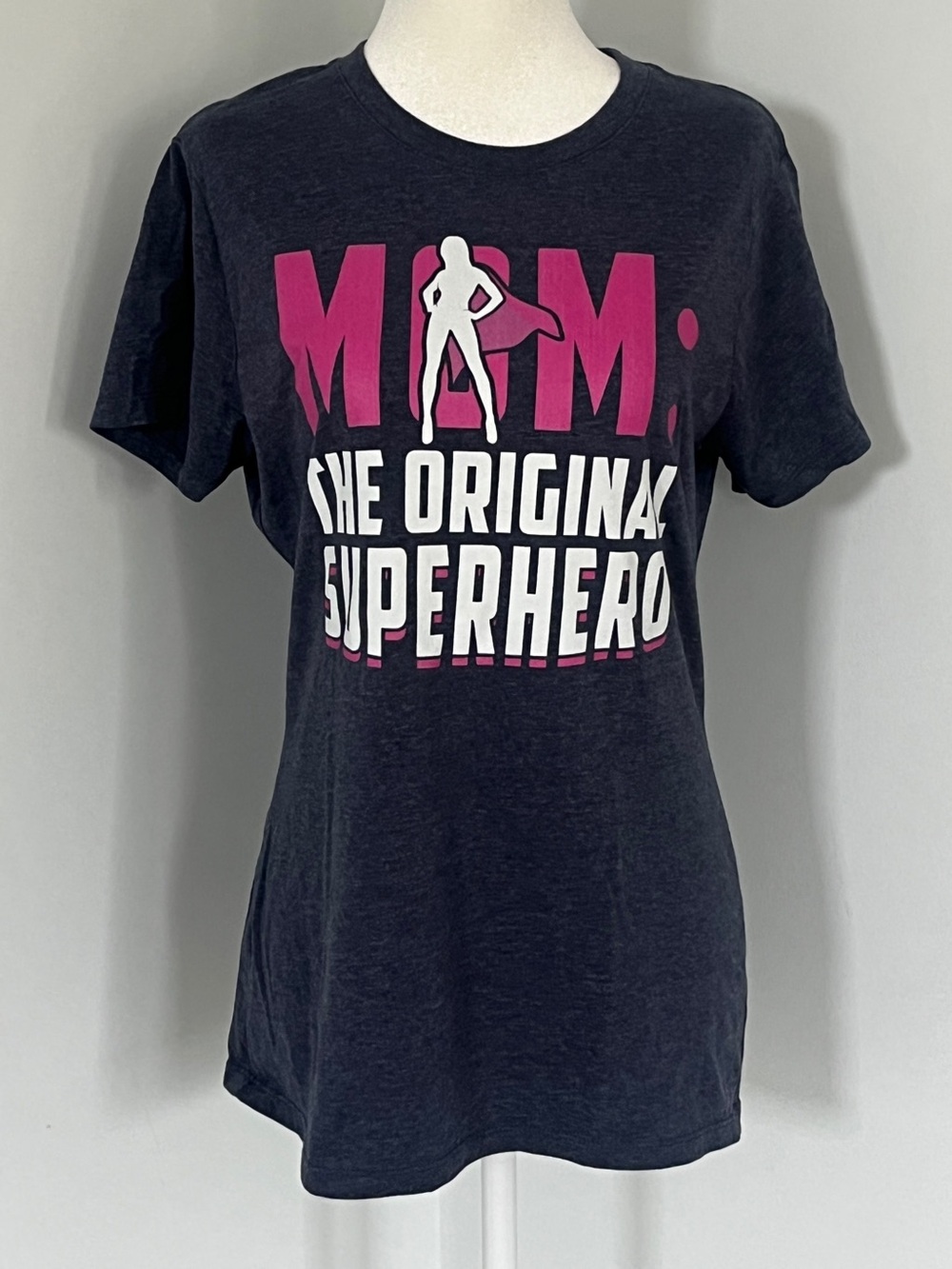 Women’s Port & Company Superhero Design T-Shirt 
‘Mom - The Original Superhero’
